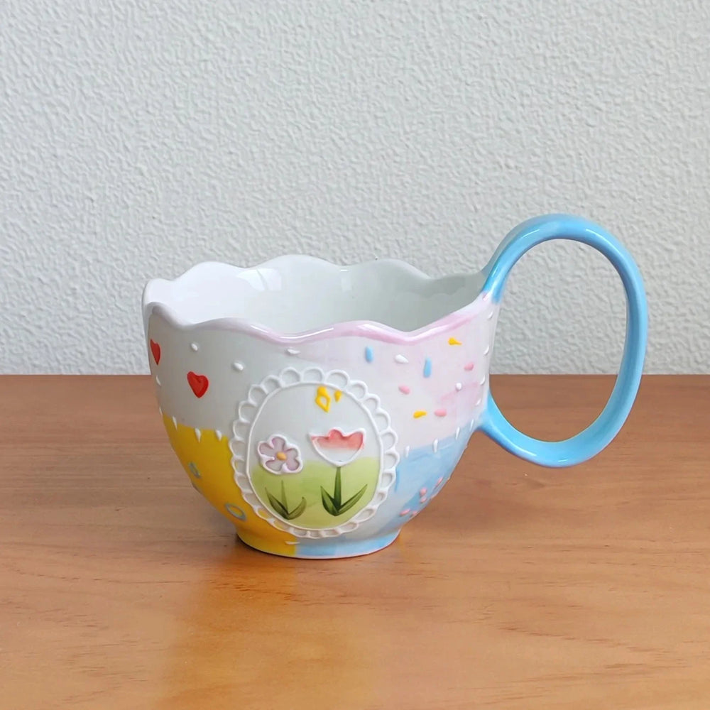 Handbemalte Keramiktassen – 430ml – Frühstücksgenuss