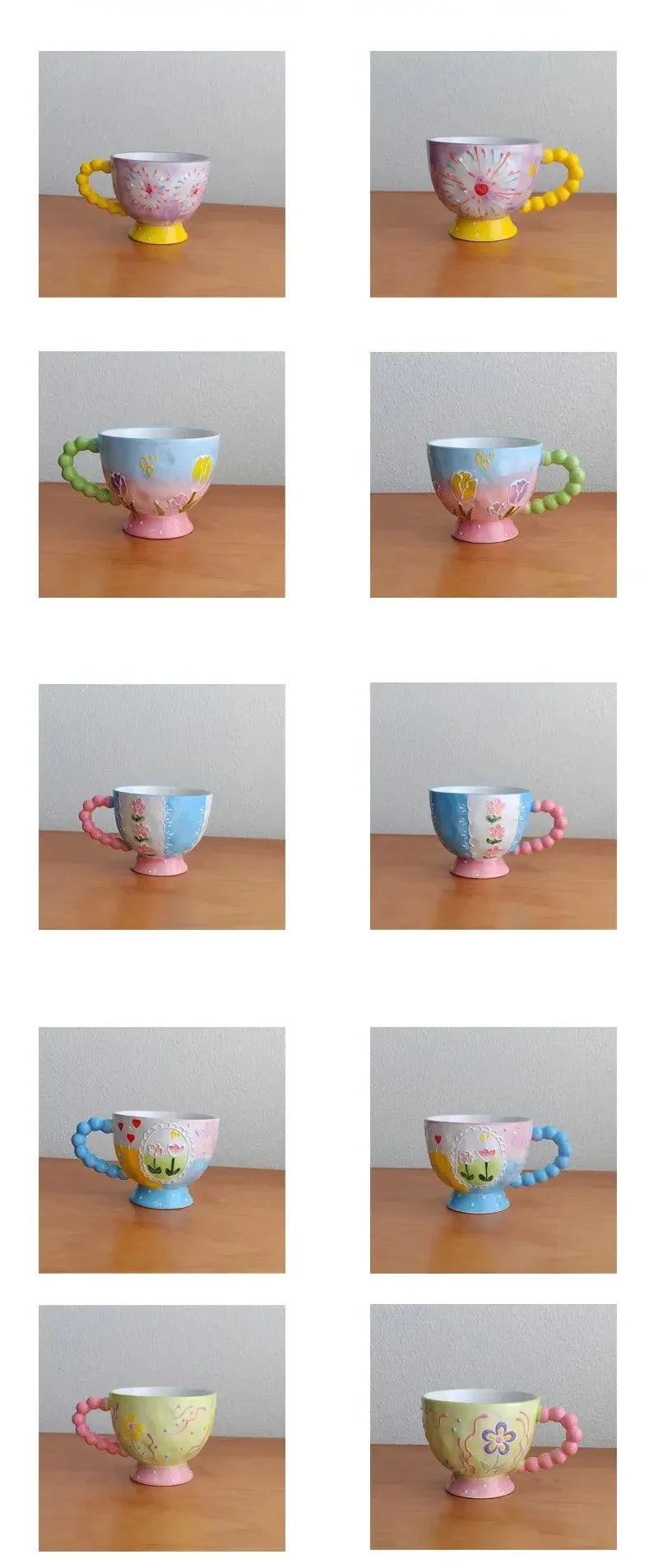 Handbemalte Keramiktassen – 430ml – Frühstücksgenuss