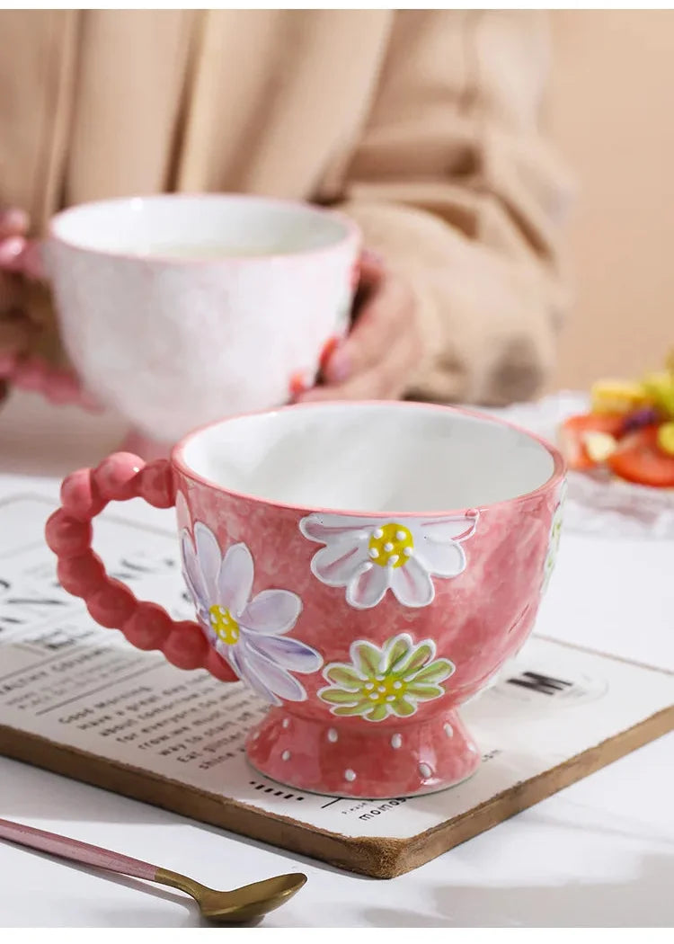 Handbemalte Keramiktassen – Süss & Grosse Kapazität