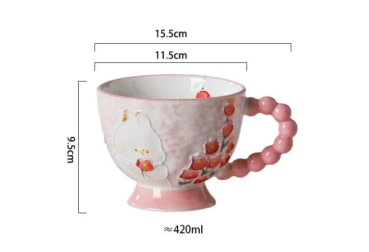 Handbemalte Keramiktassen – Süss & Grosse Kapazität