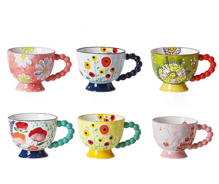 Handbemalte Keramiktassen – Süss & Grosse Kapazität