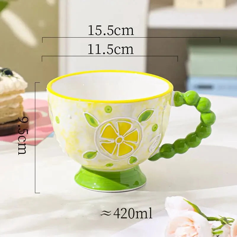 Handbemalte Keramiktassen – Süss & Grosse Kapazität