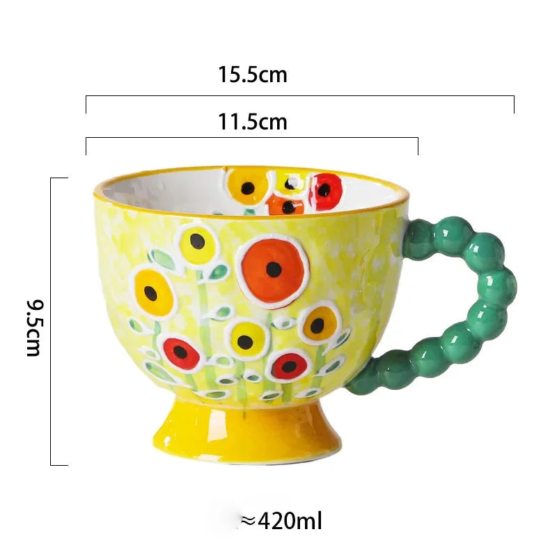 Handbemalte Keramiktassen – Süss & Grosse Kapazität