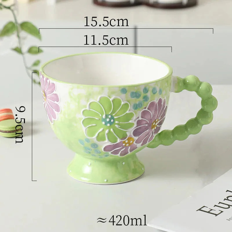 Handbemalte Keramiktassen – Süss & Grosse Kapazität