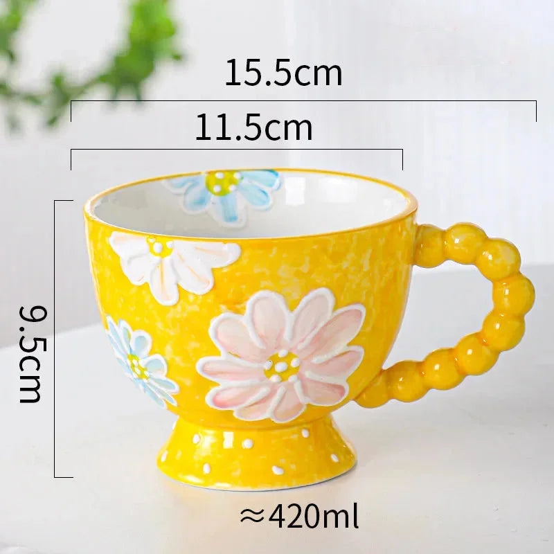 Handbemalte Keramiktassen – Süss & Grosse Kapazität