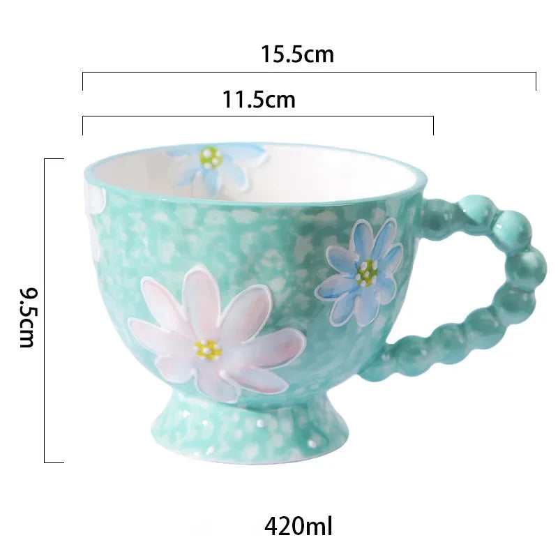 Handbemalte Keramiktassen – Süss & Grosse Kapazität