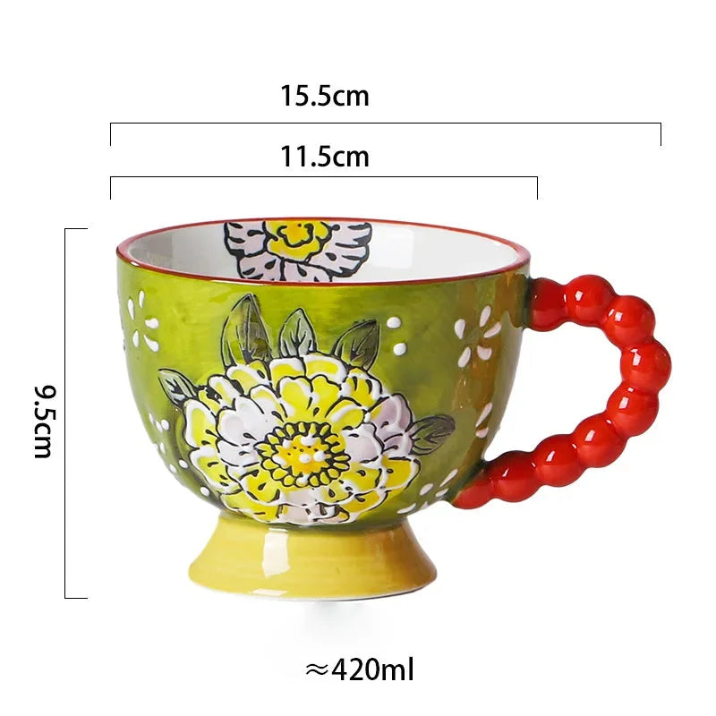 Handbemalte Keramiktassen – Süss & Grosse Kapazität