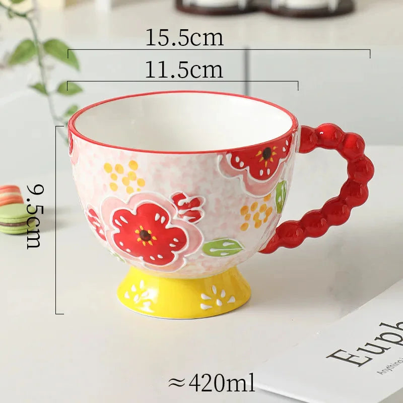 Handbemalte Keramiktassen – Süss & Grosse Kapazität