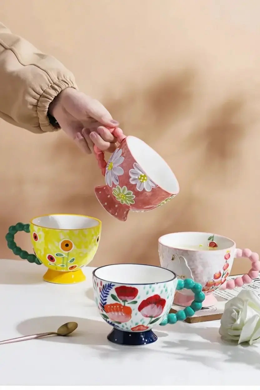 Handbemalte Keramiktassen – Süss & Grosse Kapazität