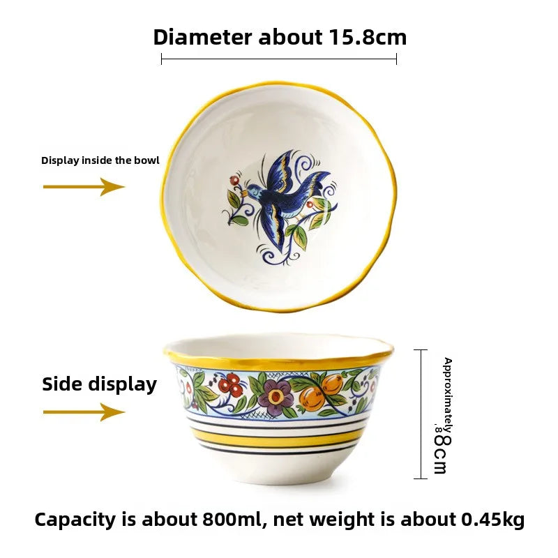 Handbemalter Keramikteller – Blumendesign – Tafel