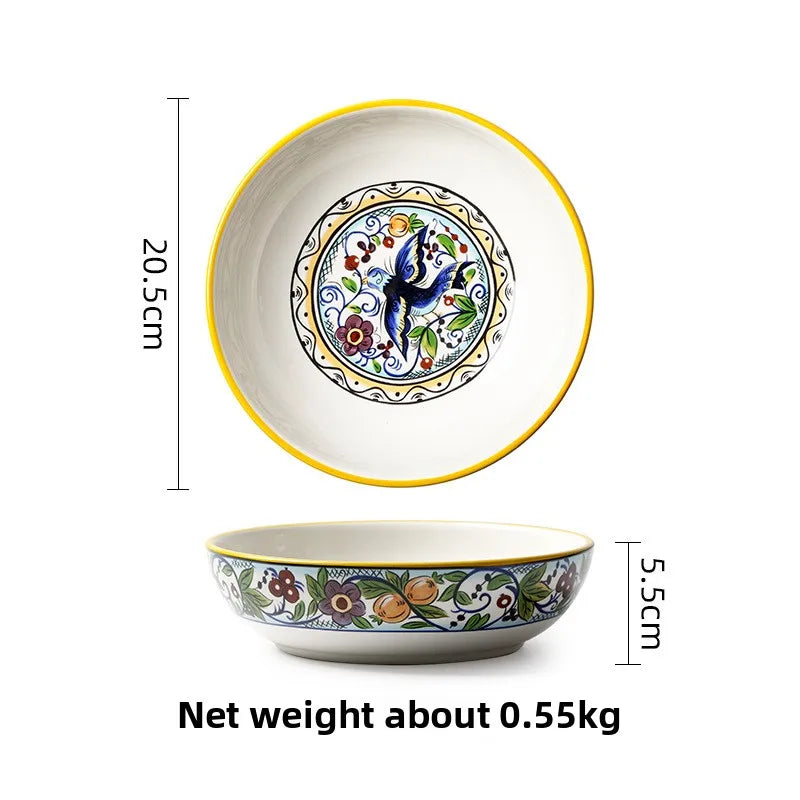 Handbemalter Keramikteller – Blumendesign – Tafel