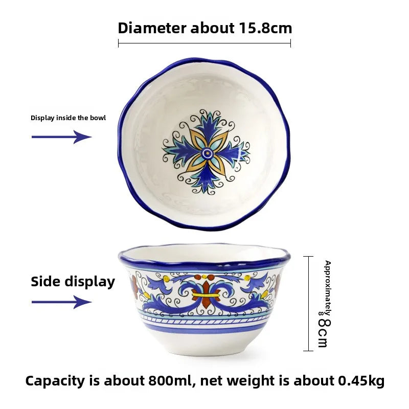 Handbemalter Keramikteller – Blumendesign – Tafel