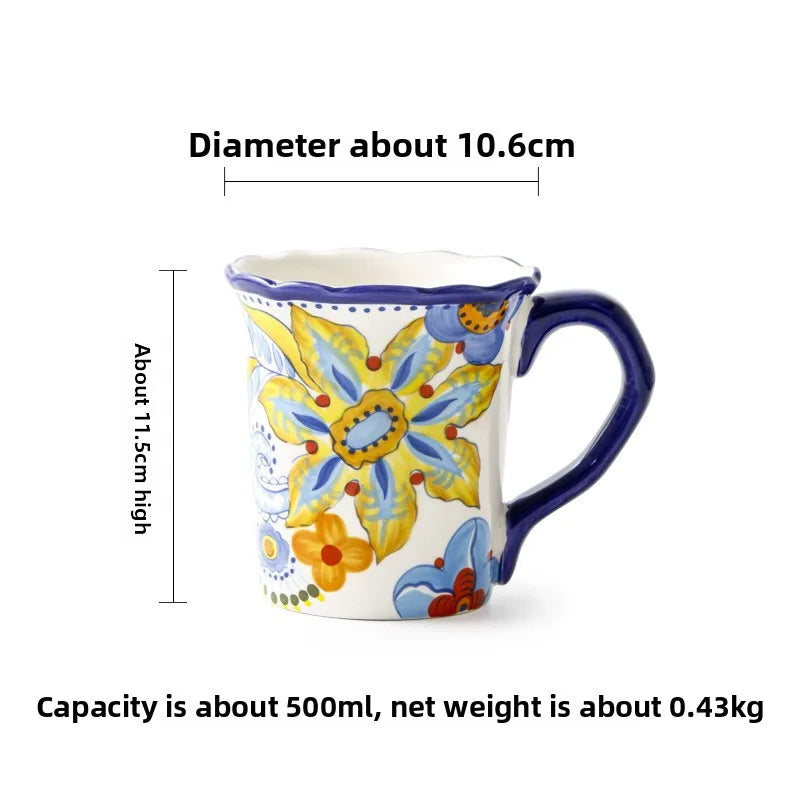 Handbemalter Keramikteller – Blumendesign – Tafel