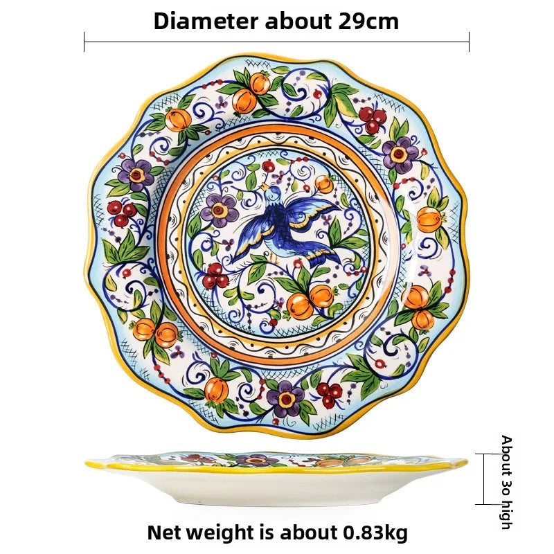 Handbemalter Keramikteller – Blumendesign – Tafel