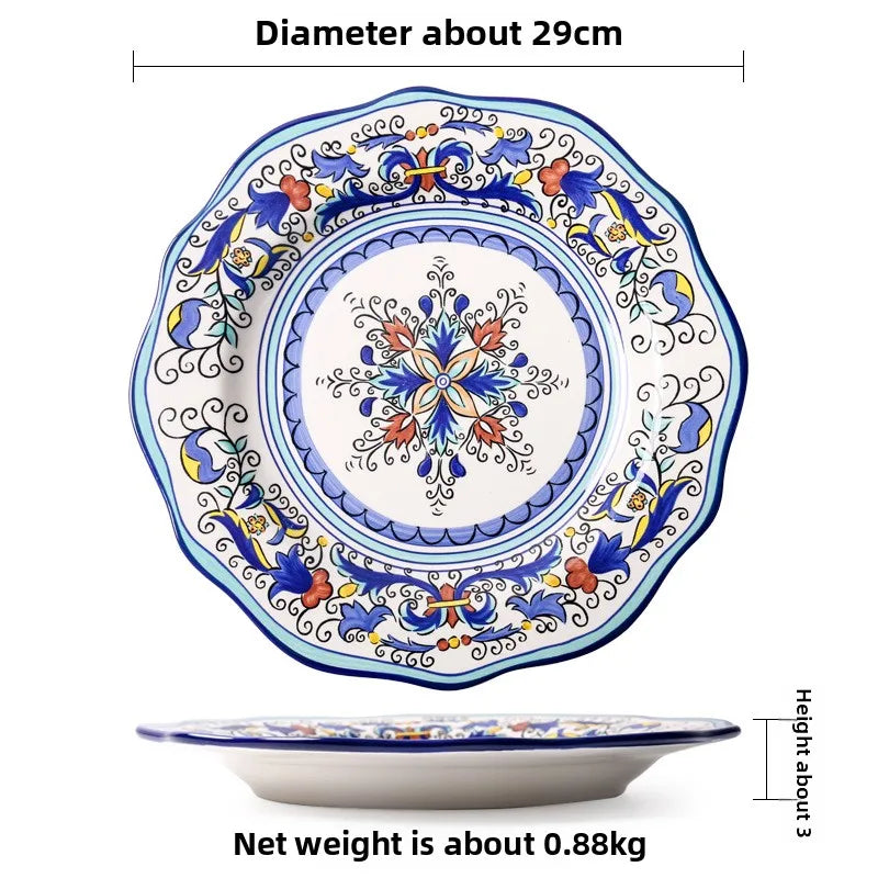 Handbemalter Keramikteller – Blumendesign – Tafel