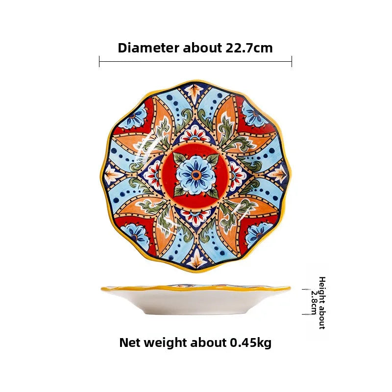 Handbemalter Keramikteller – Blumendesign – Tafel