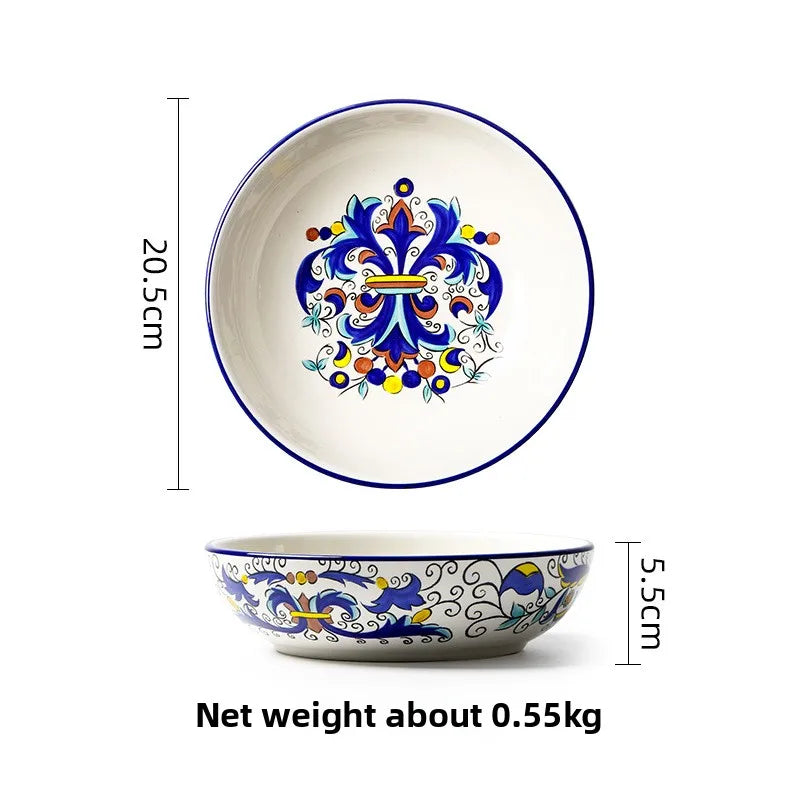 Handbemalter Keramikteller – Blumendesign – Tafel