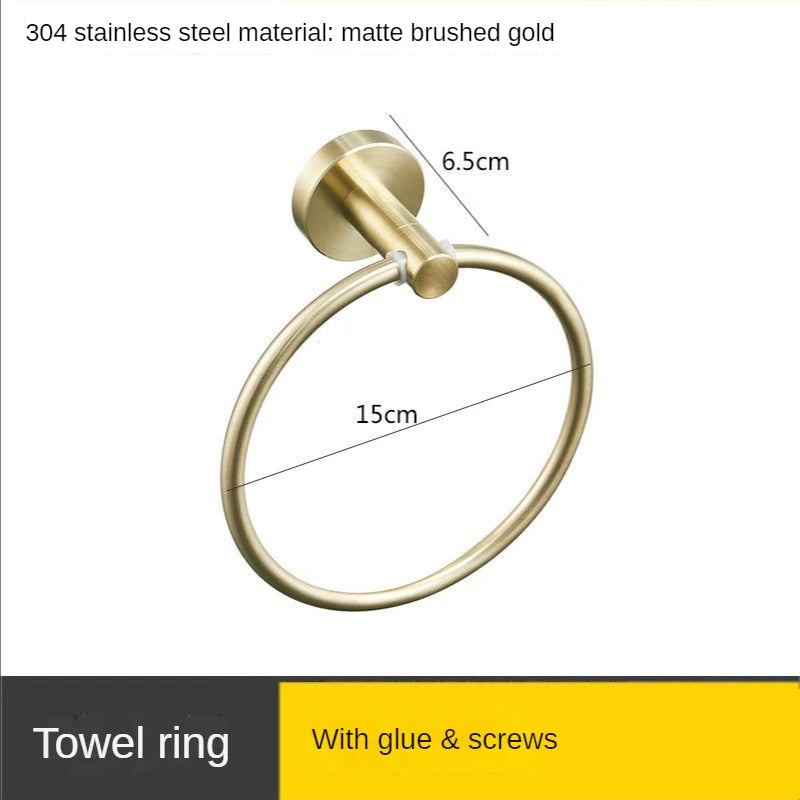 Handtuchring – Gebürstetes Gold Edelstahl – Wandmontage