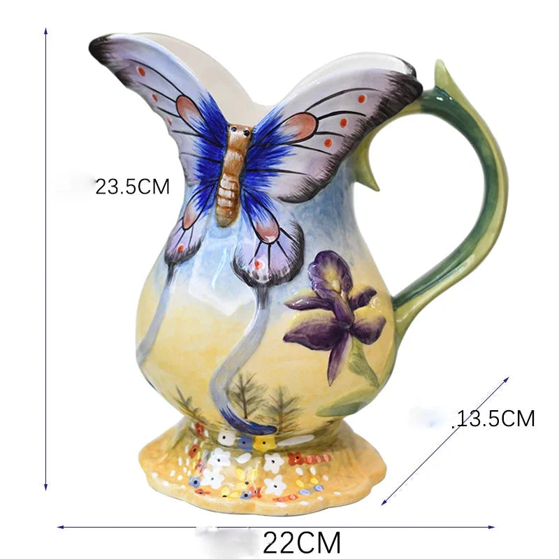 Hängende Keramikvase – Pastoralstil – Organisches Material