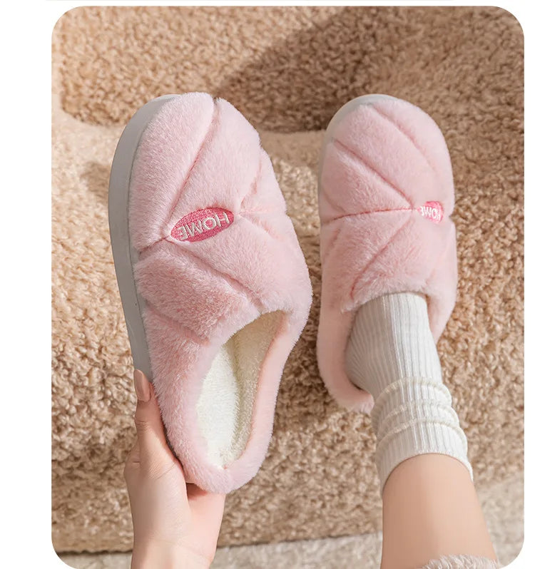 Indoor-Baumwollhausschuhe aus Flanell, Farbe: rosa, Grössen: 36-37 bis 44-45