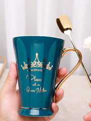 Zodiac Keramikbecher - Rosa Marmor Design, 400ml