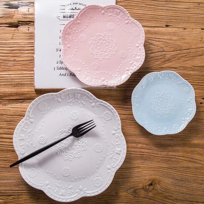 Keramik Seitenplatte – Geprägtes Design – 15, 20, 25 cm