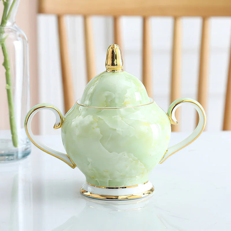 Nordisches Teekannenset – Keramik Handmade mit Goldeinlage