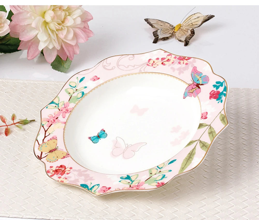 Keramik Geschirrset – Florales Design – Porzellan