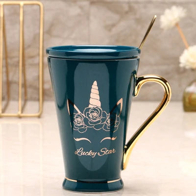 Zodiac Keramikbecher - Rosa Marmor Design, 400ml