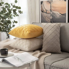 Geometrischer Kissenbezug – Samt Boho – 45x45cm