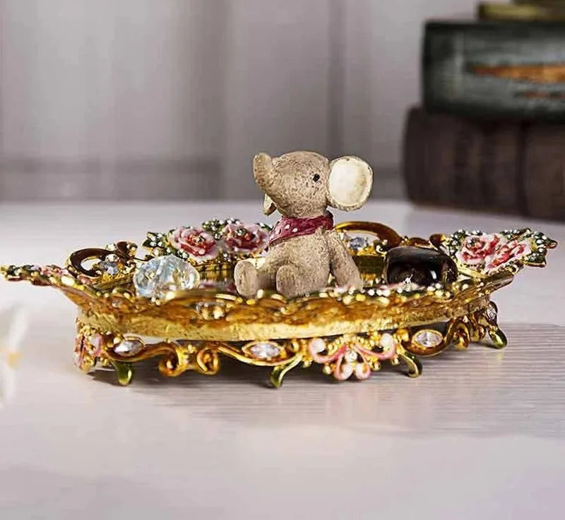 Europäisches Schmucktablett im Retro-Metal-Design aus Eisen 1 Stueck