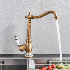 Vintage Messing Wasserhahn – Antikes Design – 360° Drehbar