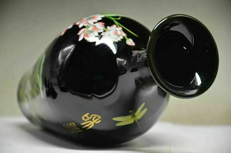 Porzellan Lotus Vase – Handgefertigtes Keramik Kunstwerk – 105x105x245mm