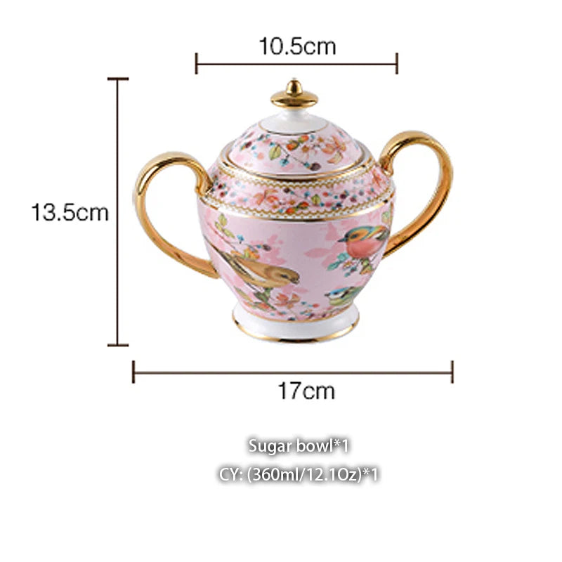 Pink Bird China Set – Elegantes Feinporzellan – Mehrteilig