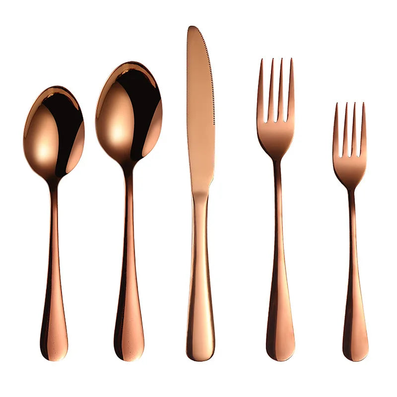 Luxus Besteckset – Gold Edelstahl – 5-teilig