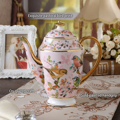 Pink Bird China Set – Elegantes Feinporzellan – Mehrteilig