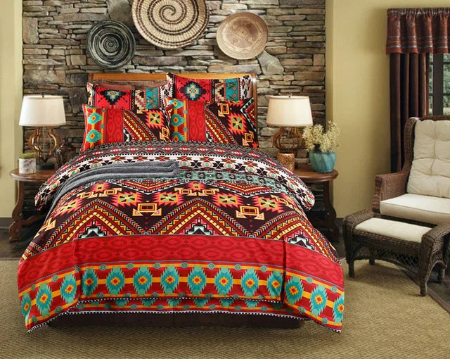 Mandala Bettbezug-Set - Polyester Boho Design - 150×200 bis 220×240