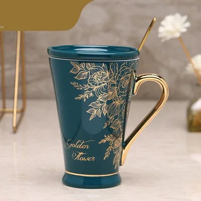 Zodiac Keramikbecher - Rosa Marmor Design, 400ml