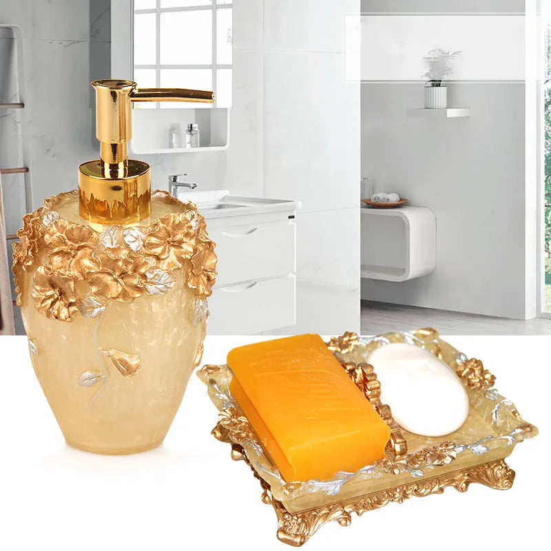 Floraler Seifenspender – Harz Vintage Badezimmer-Essential