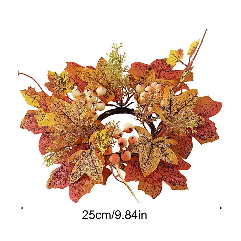 Herbst-Kerzenring – Baumwolle – 25cm/9.8" Charme