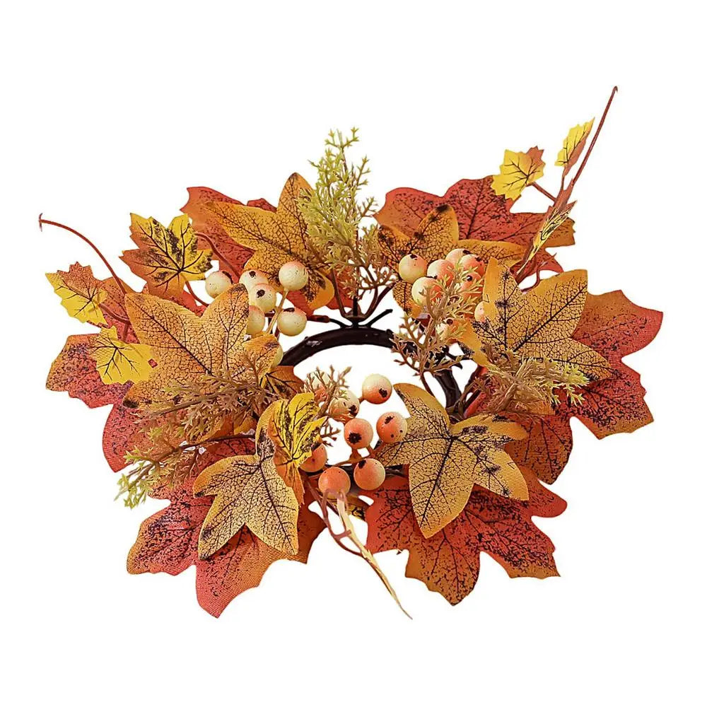 Herbst-Kerzenring – Baumwolle – 25cm/9.8" Charme
