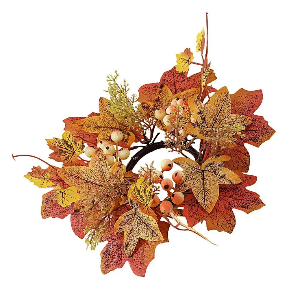 Herbst-Kerzenring – Baumwolle – 25cm/9.8" Charme