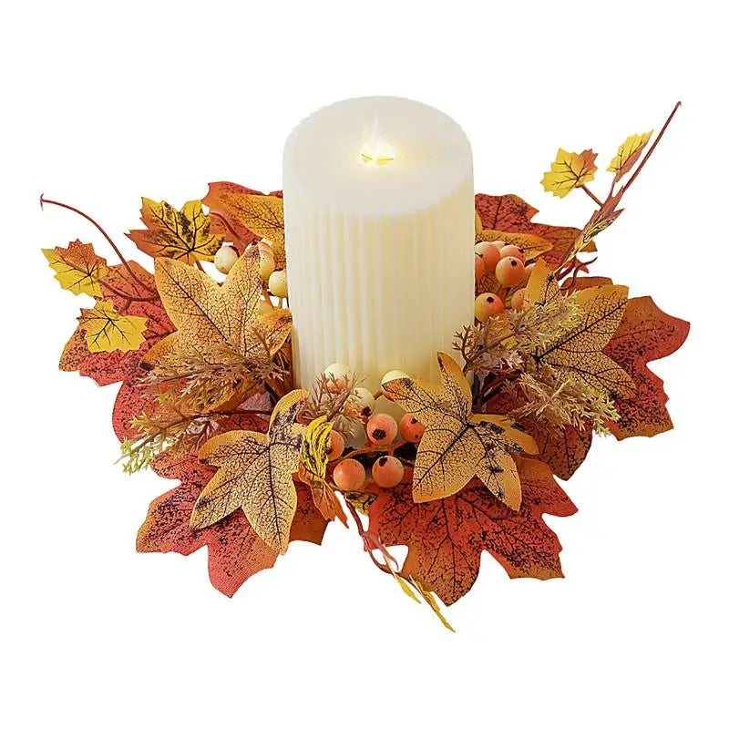 Herbst-Kerzenring – Baumwolle – 25cm/9.8" Charme
