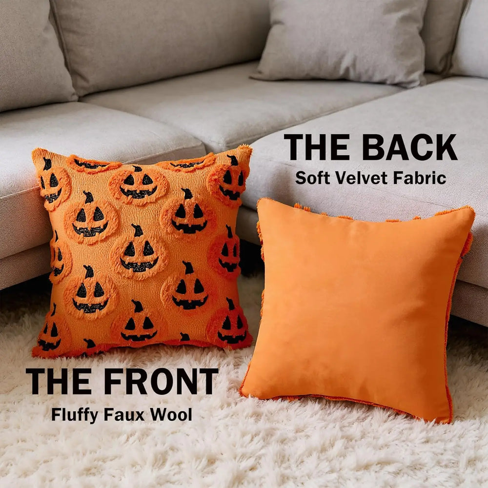 Herbst Kissenbezüge – Faux Fur Strick – 45x45CM Rost