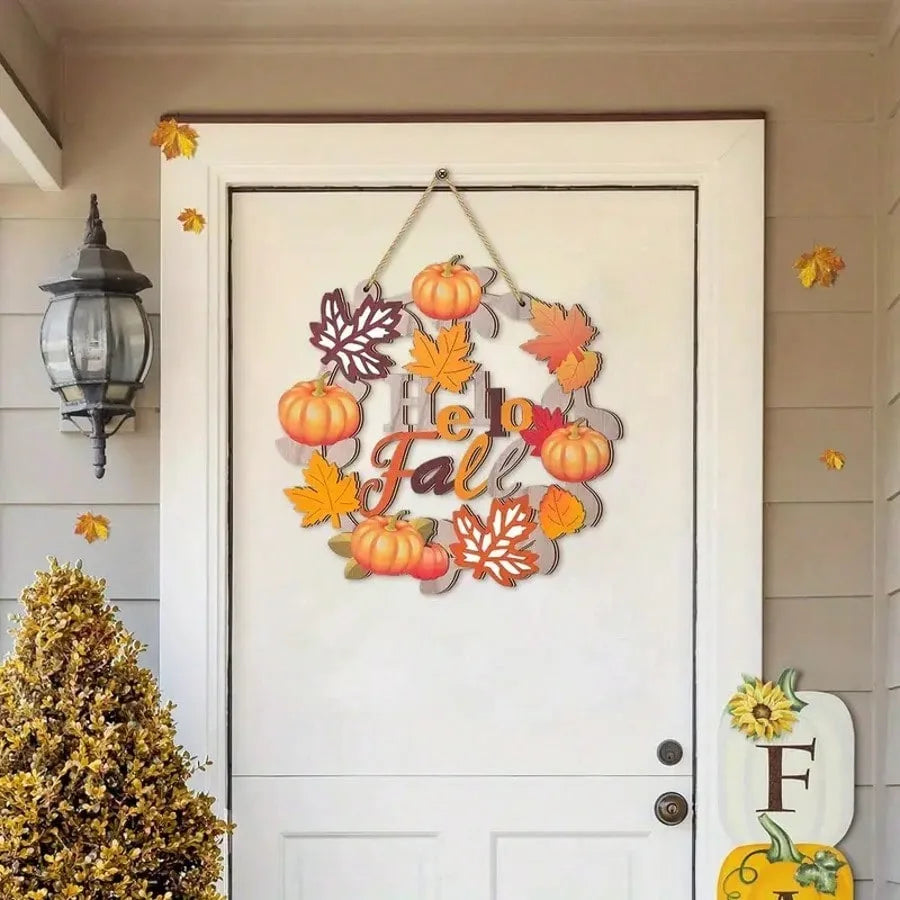 Herbstkranz - Holzdesign - Eingangstür Deko