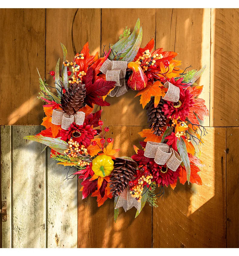 Herbstkranz – Seide & Rattan Design – Aussen Dekor