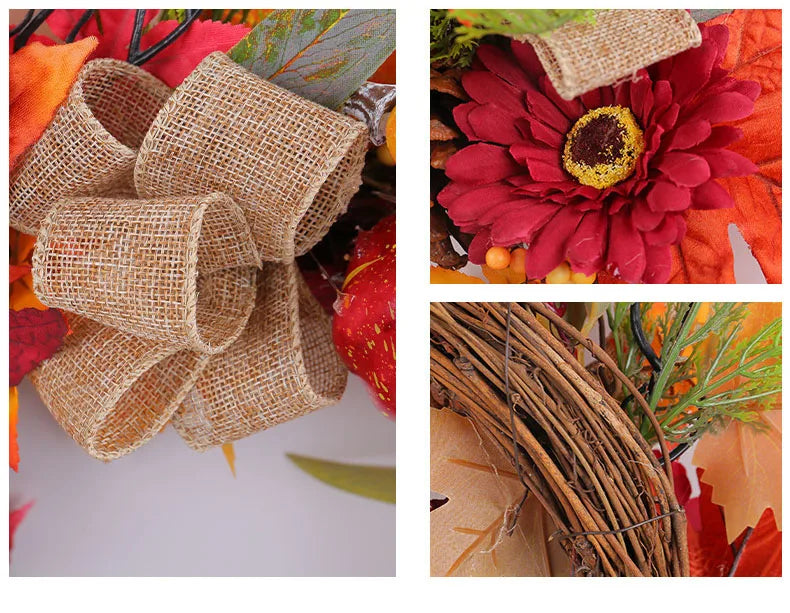 Herbstkranz – Seide & Rattan Design – Aussen Dekor