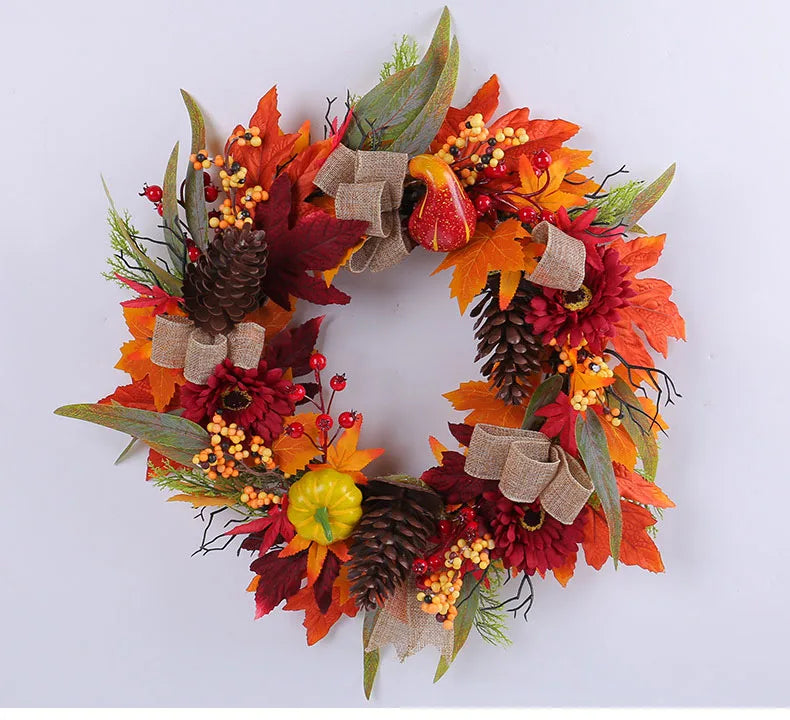 Herbstkranz – Seide & Rattan Design – Aussen Dekor