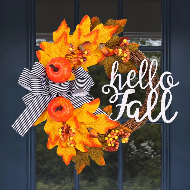 Herbstkranz – Seide & Rattan Design – Aussen Dekor