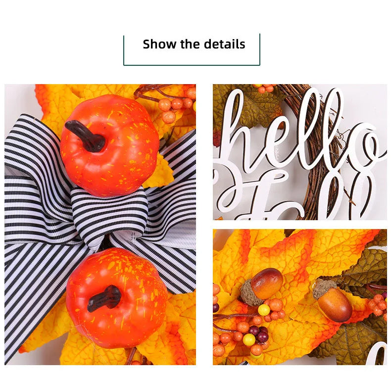 Herbstkranz – Seide & Rattan Design – Aussen Dekor